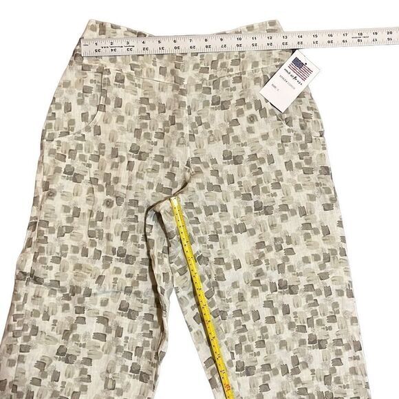 CMC‎ womens pants S 100% linen crop green Lagenlook Breathable Bohemian Timeless - Picture 8 of 8